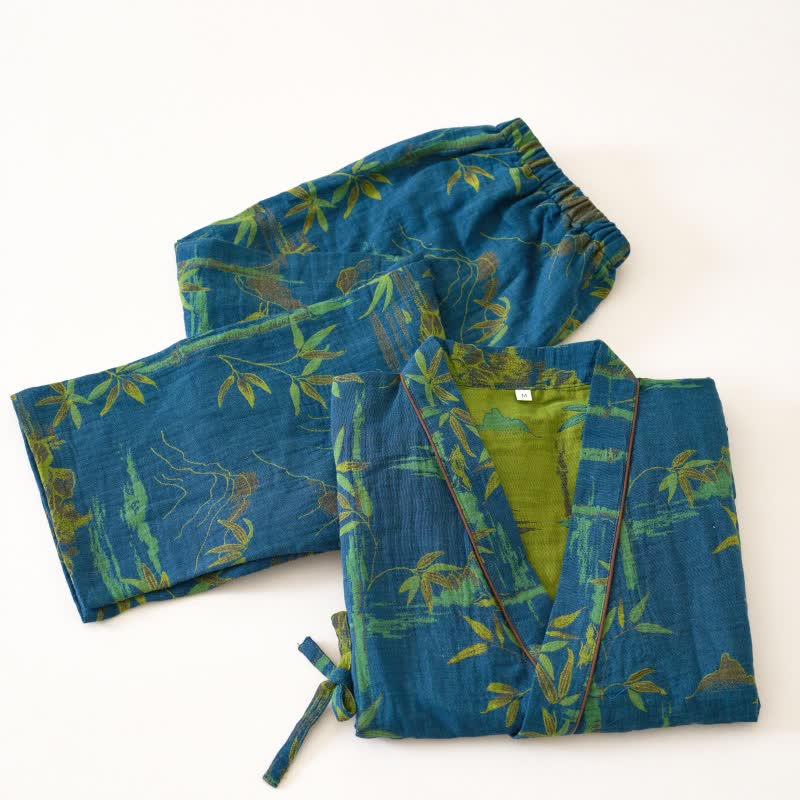 Ensemble de vêtements d'intérieur kimono en gaze de coton et bambou - image 13