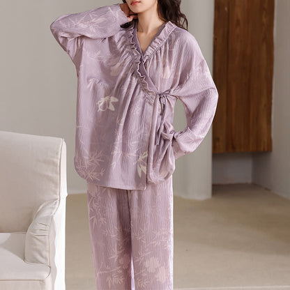 Ensemble de vêtements d'intérieur avec kimono en bambou et motif papillon - 2XL - image 0