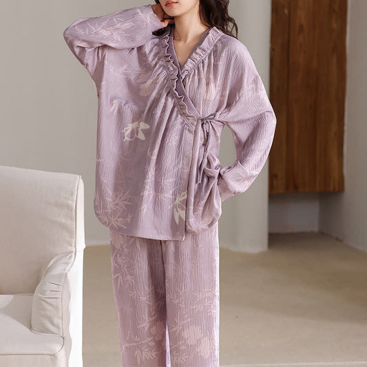 Ensemble de vêtements d'intérieur avec kimono en bambou et motif papillon - 2XL - image 0