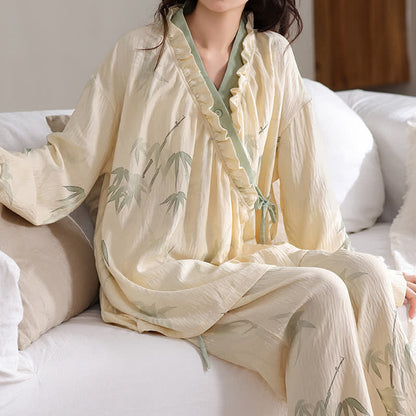 Ensemble de vêtements d'intérieur kimono en bambou Ink - image 3