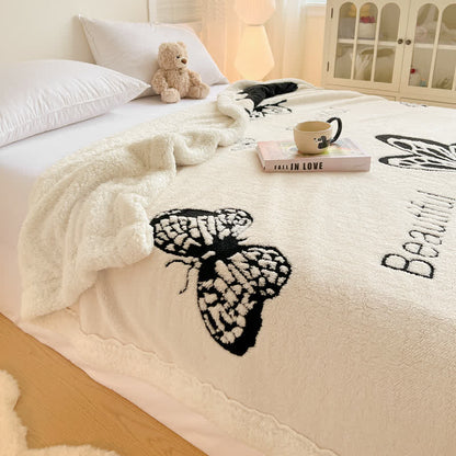 Couverture chaude en jacquard avec motif papillon - image 5