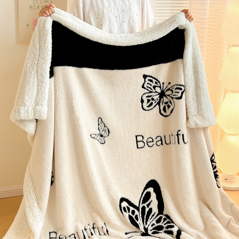 Couverture chaude en jacquard avec motif papillon - image 14