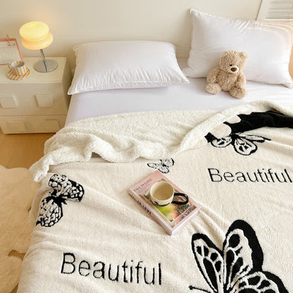 Couverture chaude en jacquard avec motif papillon - image 3