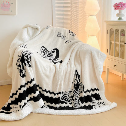 Couverture chaude en jacquard avec motif papillon - image 12