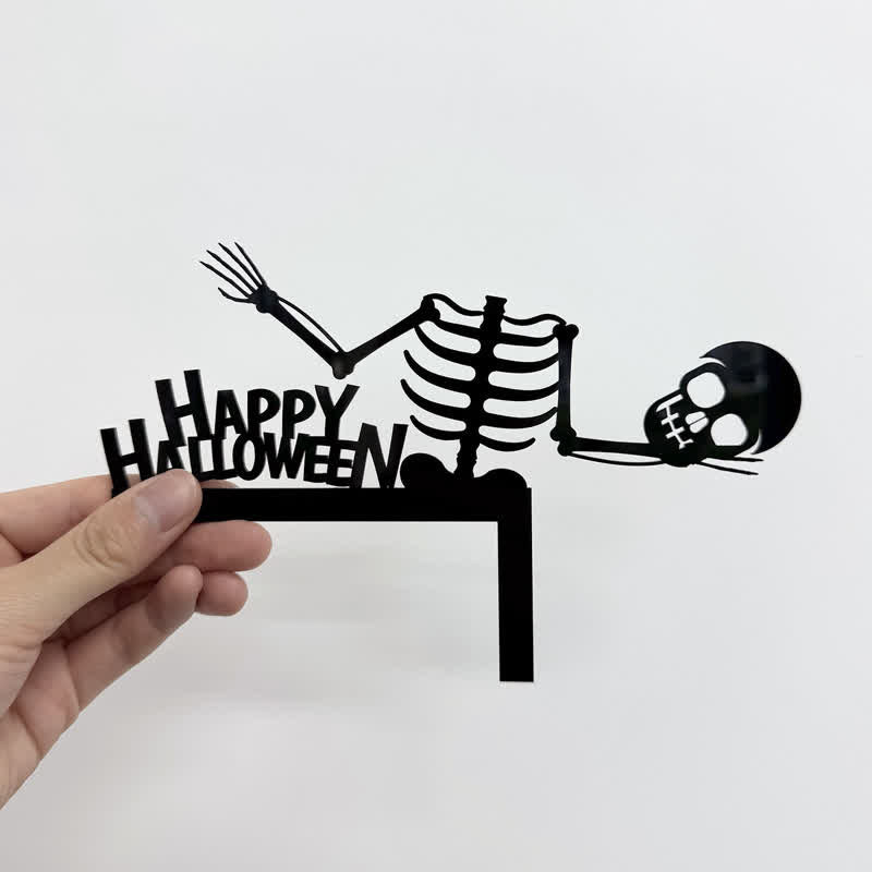 Décoration d'angle de porte squelette d'Halloween - image 1