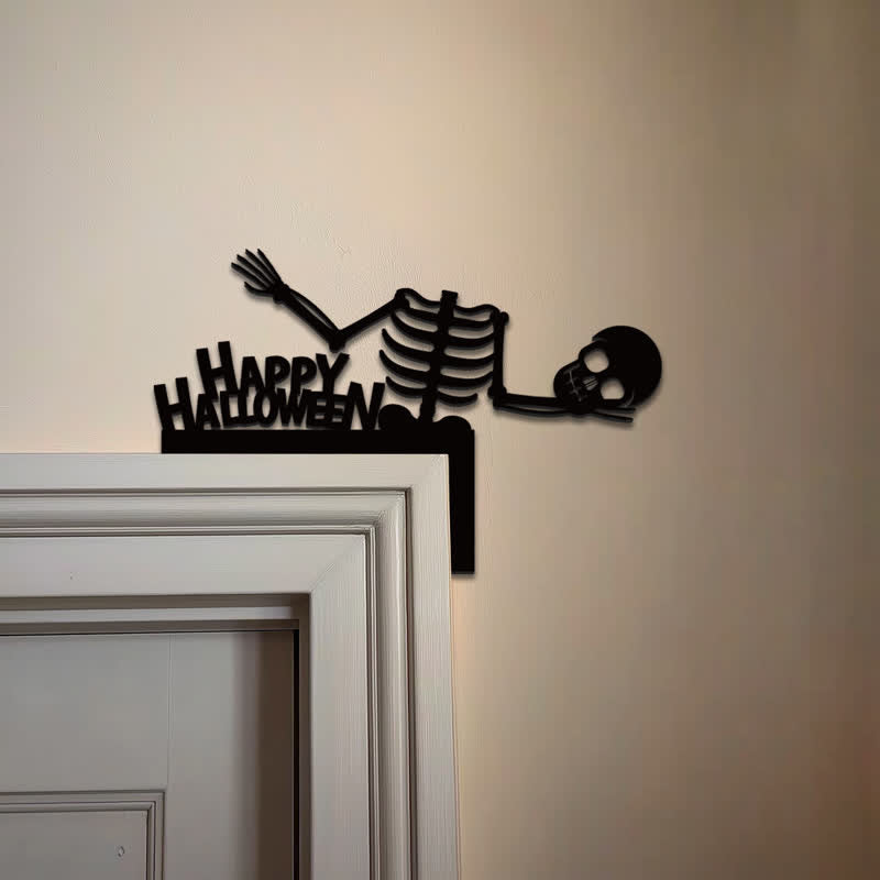 Décoration d'angle de porte squelette d'Halloween - 3 PIÈCES - image 0