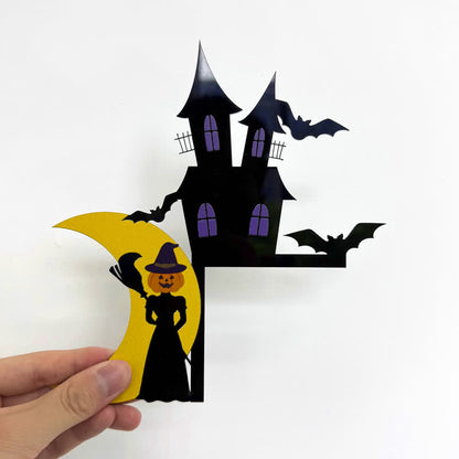 Décoration d'angle de porte de sorcière citrouille - image 1