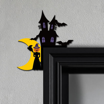 Décoration d'angle de porte de sorcière citrouille - 3 PIÈCES - image 0