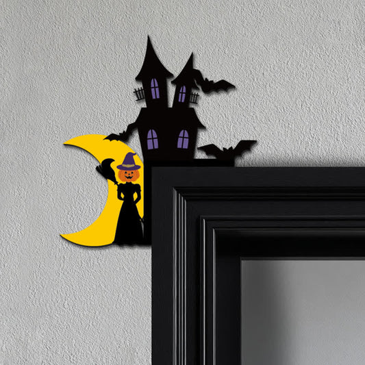 Décoration d'angle de porte de sorcière citrouille - 3 PIÈCES - image 0