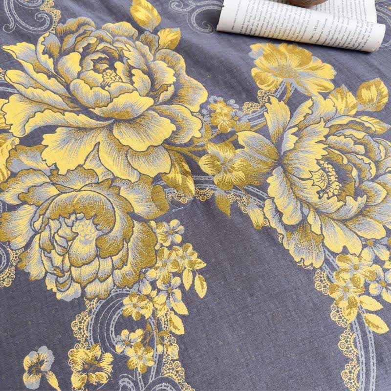 Couette jacquard luxueuse en gaze de coton avec motif pivoine - image 4