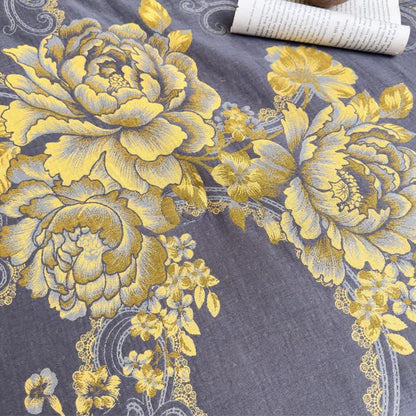 Couette jacquard luxueuse en gaze de coton avec motif pivoine - image 4