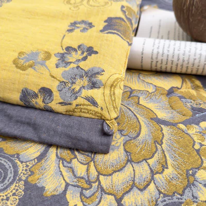 Couette jacquard luxueuse en gaze de coton avec motif pivoine - image 2