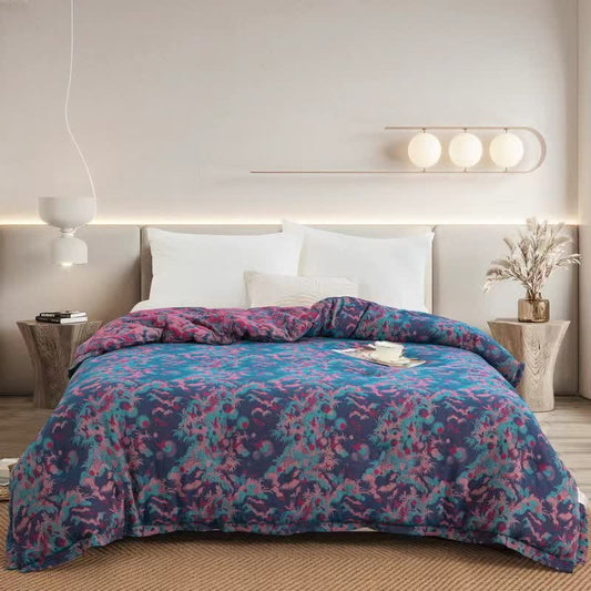 Couette papillon artistique en gaze de coton jacquard - Violet - Couette d'hiver - 220cm x 240cm - image 0