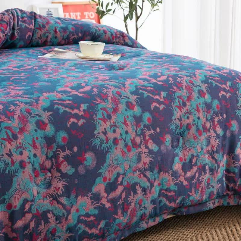 Couette papillon artistique en gaze de coton jacquard - image 2