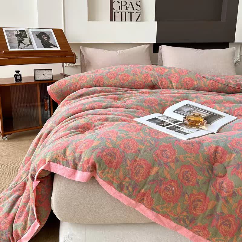Couette rose en gaze de coton jacquard - image 6