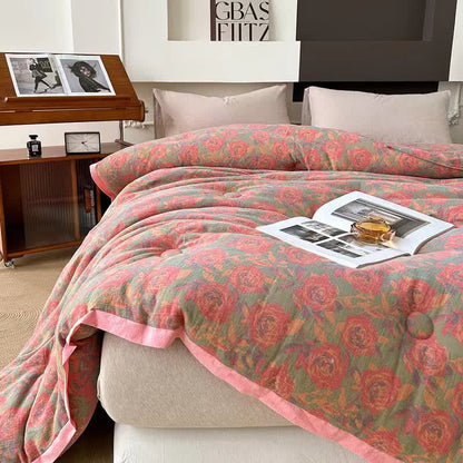 Couette rose en gaze de coton jacquard - image 6