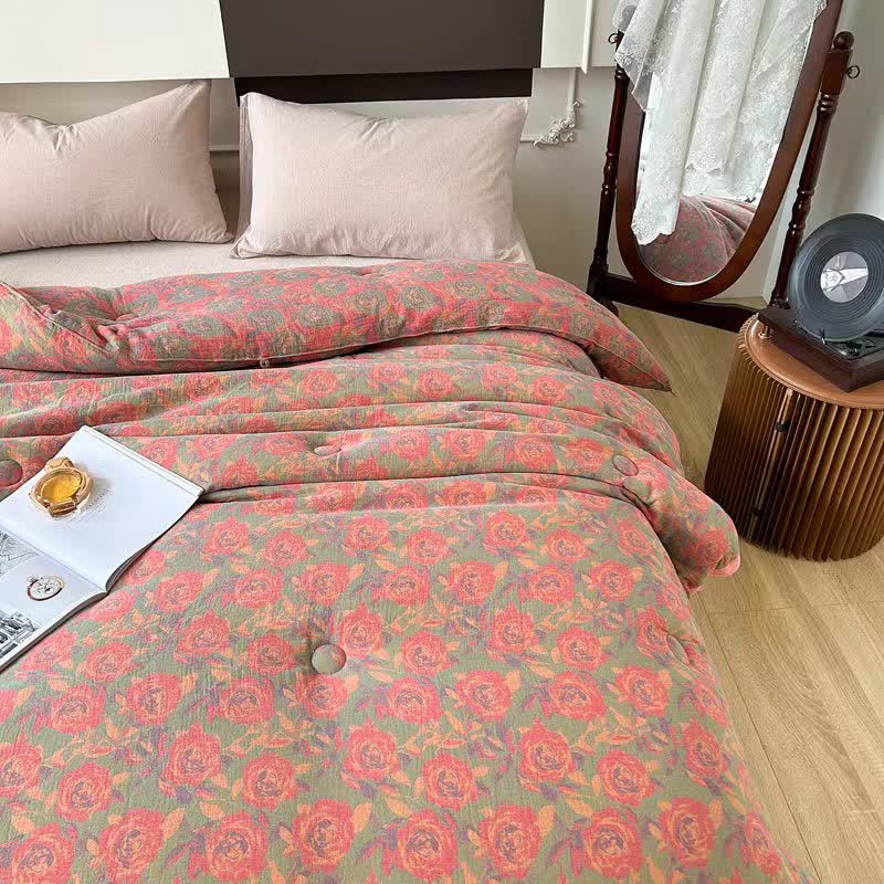 Couette rose en gaze de coton jacquard - image 3