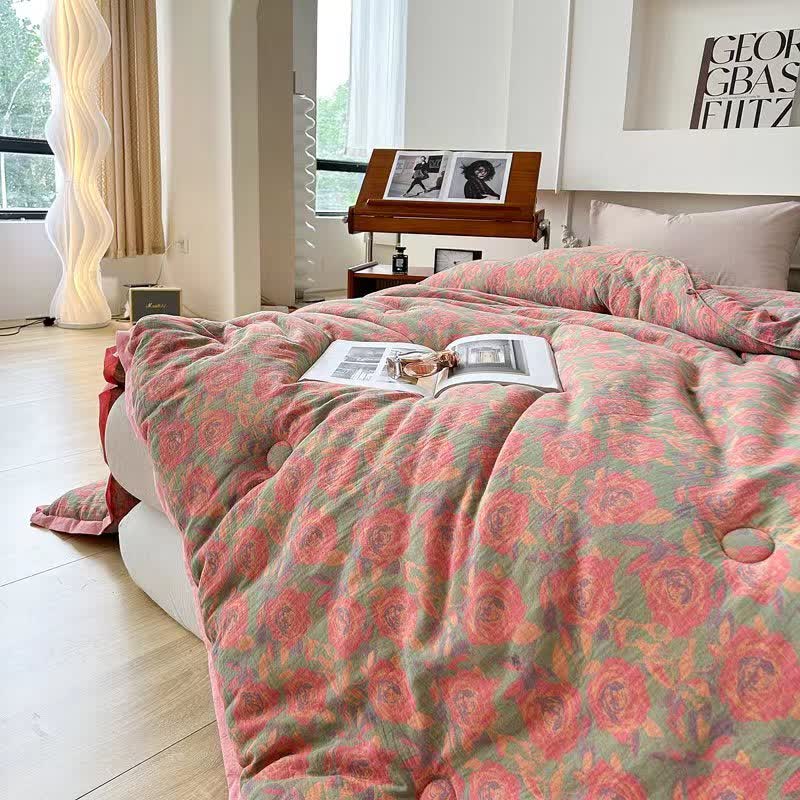 Couette rose en gaze de coton jacquard - image 8