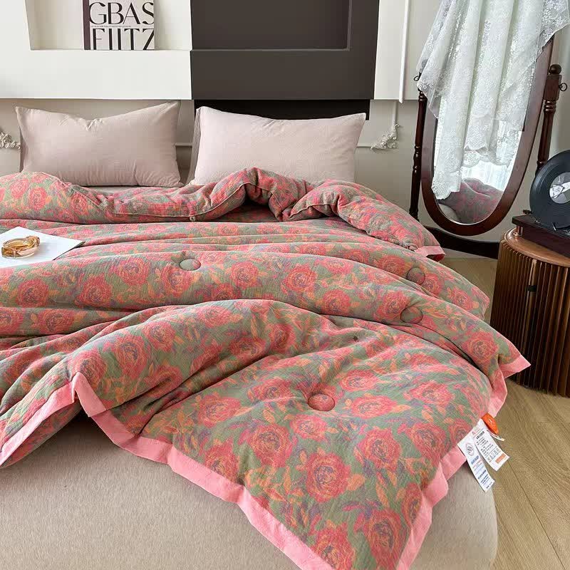 Couette rose en gaze de coton jacquard - image 7