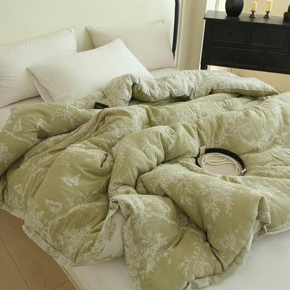 Couette en gaze de coton avec branche et papillons, jacquard - image 3