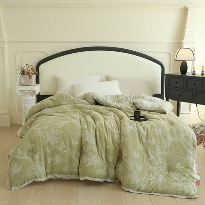 Couette en gaze de coton avec branche et papillons, jacquard - Couette d'hiver - 220cm x 240cm - image 0