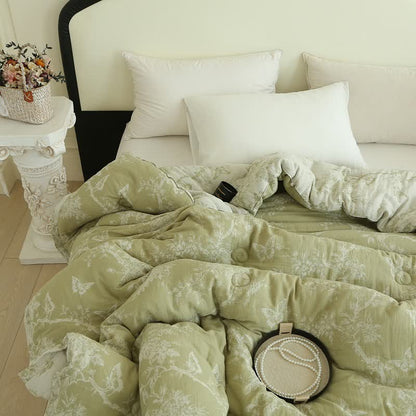 Couette en gaze de coton avec branche et papillons, jacquard - image 5