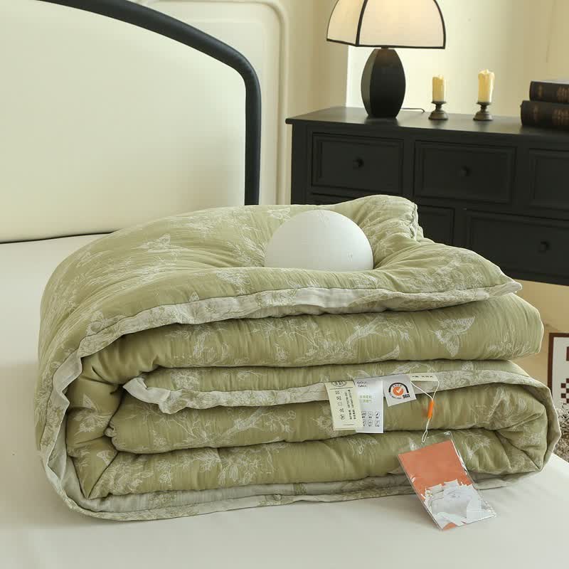 Couette en gaze de coton avec branche et papillons, jacquard - image 6