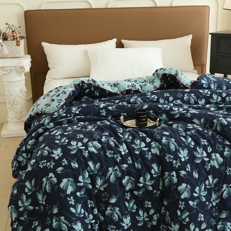Couette jacquard en gaze de coton à fleurs Flourish - image 1