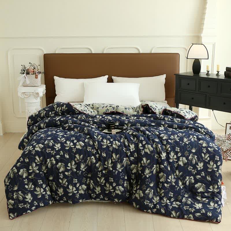Couette jacquard en gaze de coton à fleurs Flourish - Café léger - Couette d'hiver - 220cm x 240cm - image 11