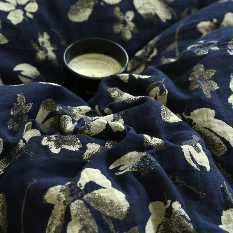 Couette jacquard en gaze de coton à fleurs Flourish - image 20