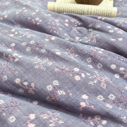 Couette jacquard en gaze de coton à motif floral de branches - image 2