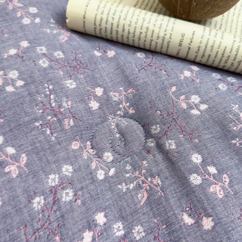 Couette jacquard en gaze de coton à motif floral de branches - image 3