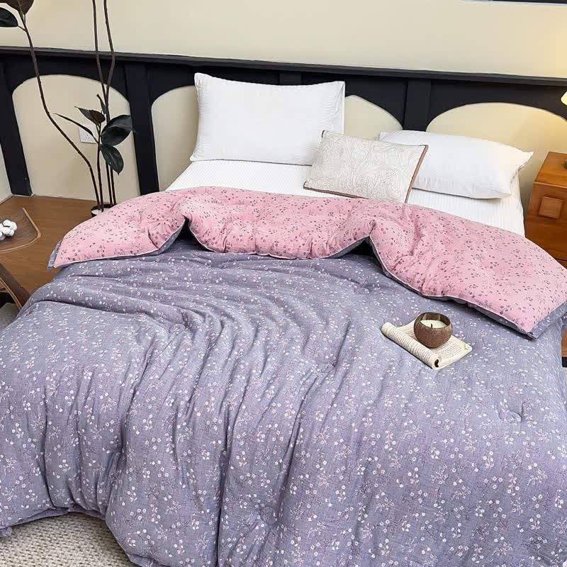 Couette jacquard en gaze de coton à motif floral de branches - Couette d'hiver - 220cm x 240cm - image 0