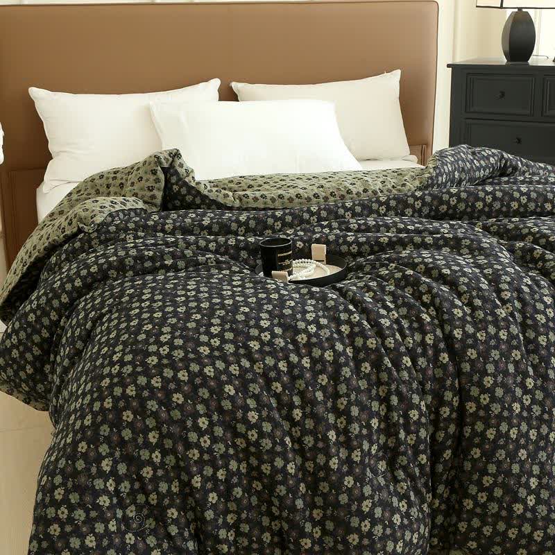 Couette florale rétro en gaze de coton jacquard - image 1