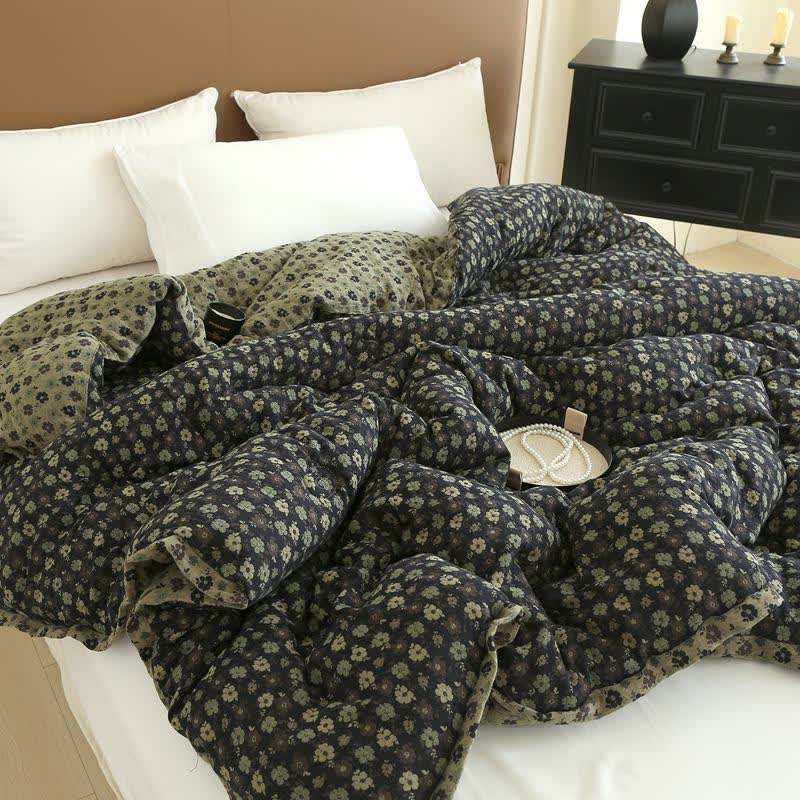 Couette florale rétro en gaze de coton jacquard - image 4