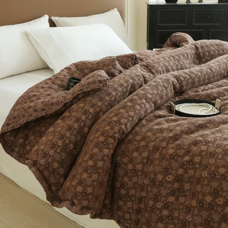 Couette florale rétro en gaze de coton jacquard - image 20