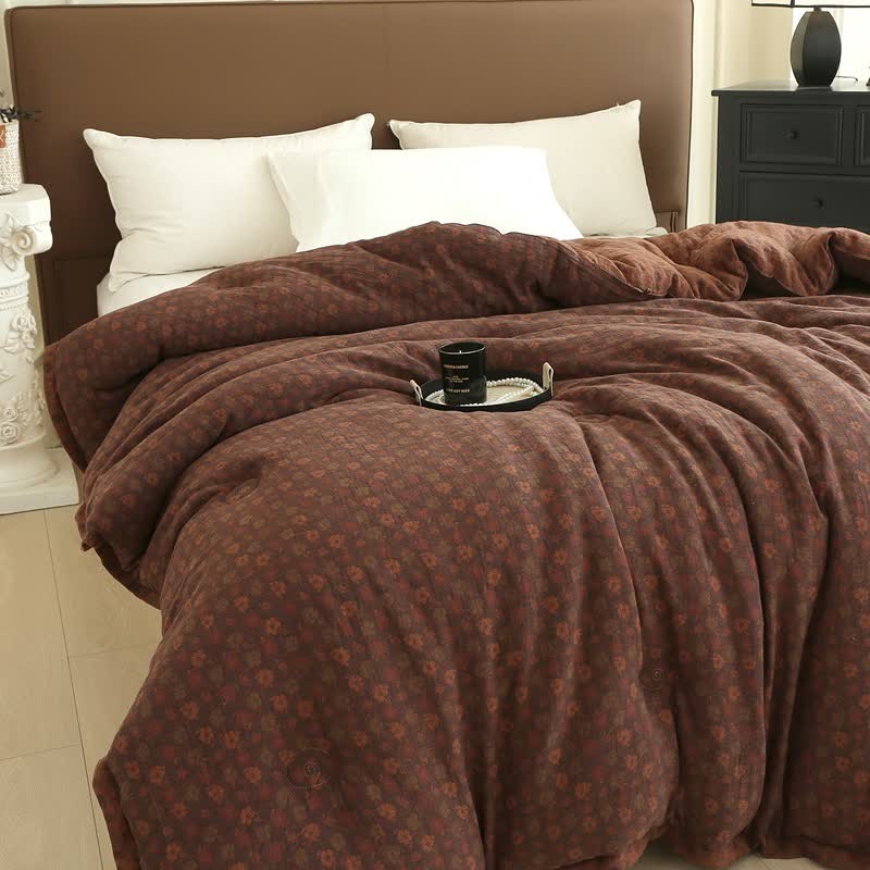 Couette florale rétro en gaze de coton jacquard - image 12