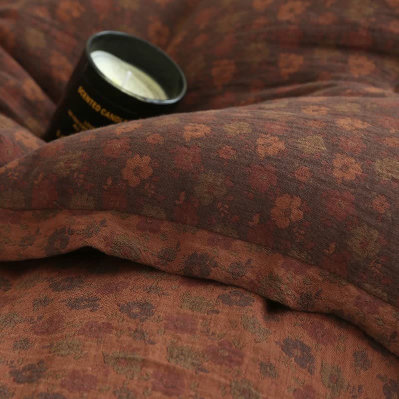 Couette florale rétro en gaze de coton jacquard - image 14