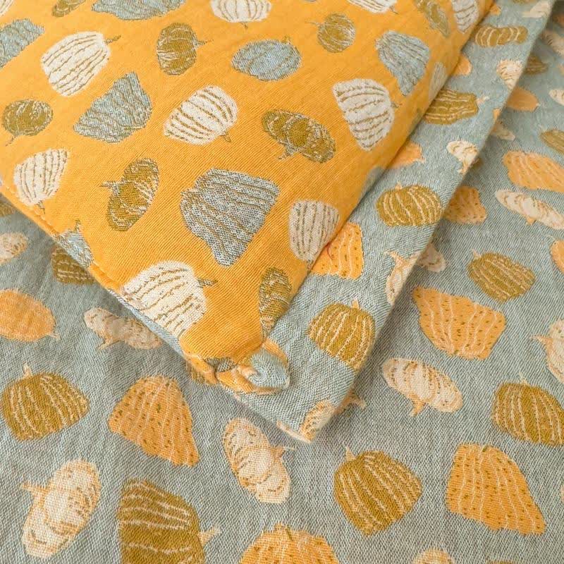 Couette citrouille amusante en gaze de coton et jacquard - image 1