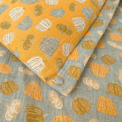 Couette citrouille amusante en gaze de coton et jacquard - image 1