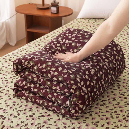 Couette jacquard en gaze de coton avec des feuilles botaniques - Couette d'hiver - 200cm x 230cm - image 1
