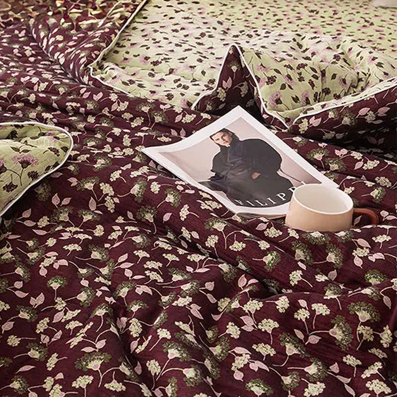 Couette jacquard en gaze de coton avec des feuilles botaniques - image 2