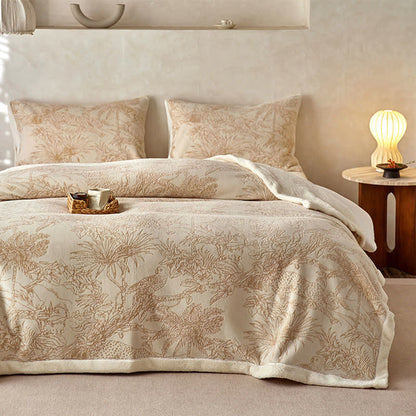 Couverture en jacquard jungle chaude - Brun - 200cm x 230cm - image 2