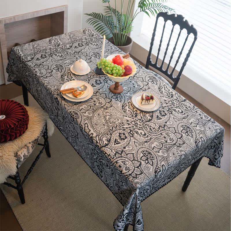 Nappe jacquard de style ethnique à motif cachemire - Noir - 160cm x 160cm - image 11