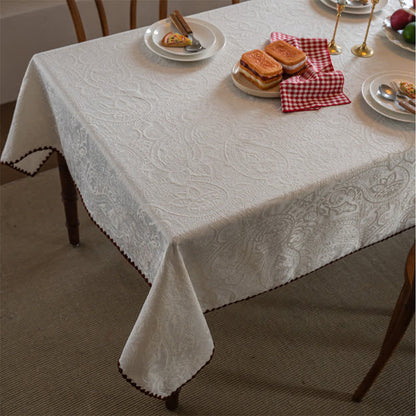 Nappe jacquard de style ethnique à motif cachemire - Blanc - 160cm x 160cm - image 10