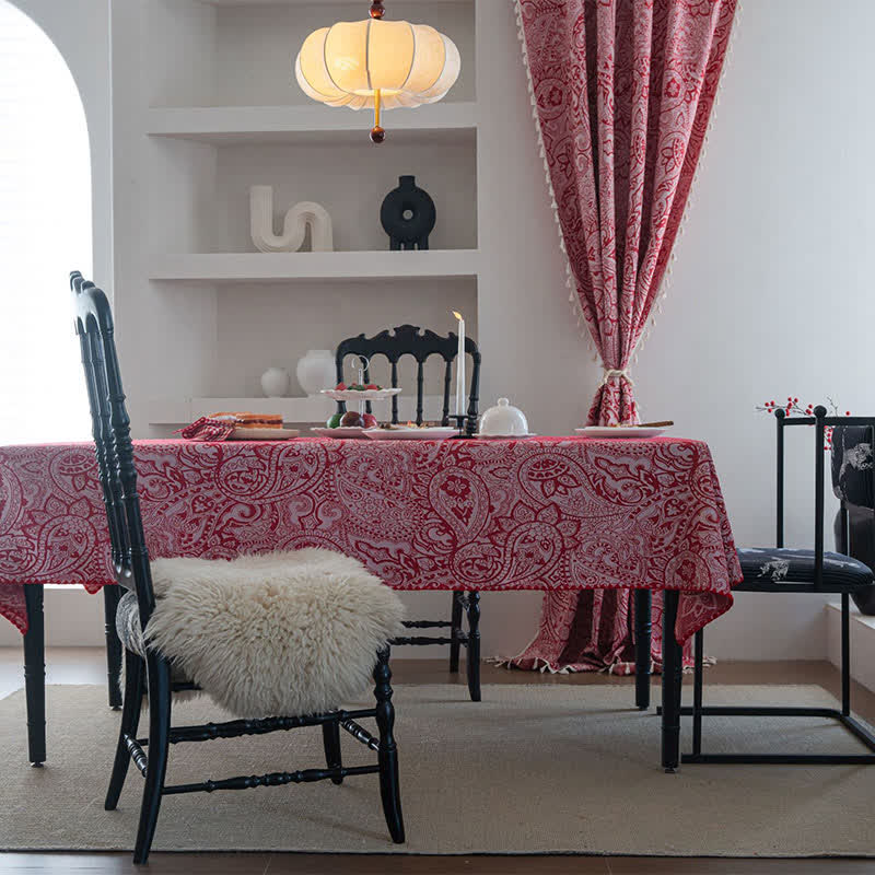 Nappe jacquard de style ethnique à motif cachemire - image 1