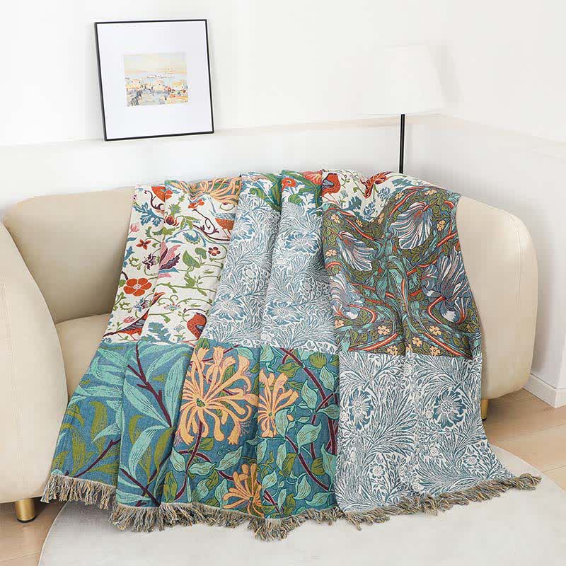 Couette patchwork en gaze de coton naturel à motif floral - image 4