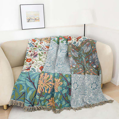 Couette patchwork en gaze de coton naturel à motif floral - image 4