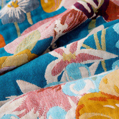 Couette patchwork en gaze de coton naturel à motif floral - image 4