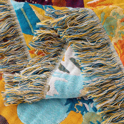 Couette patchwork en gaze de coton naturel à motif floral - image 5